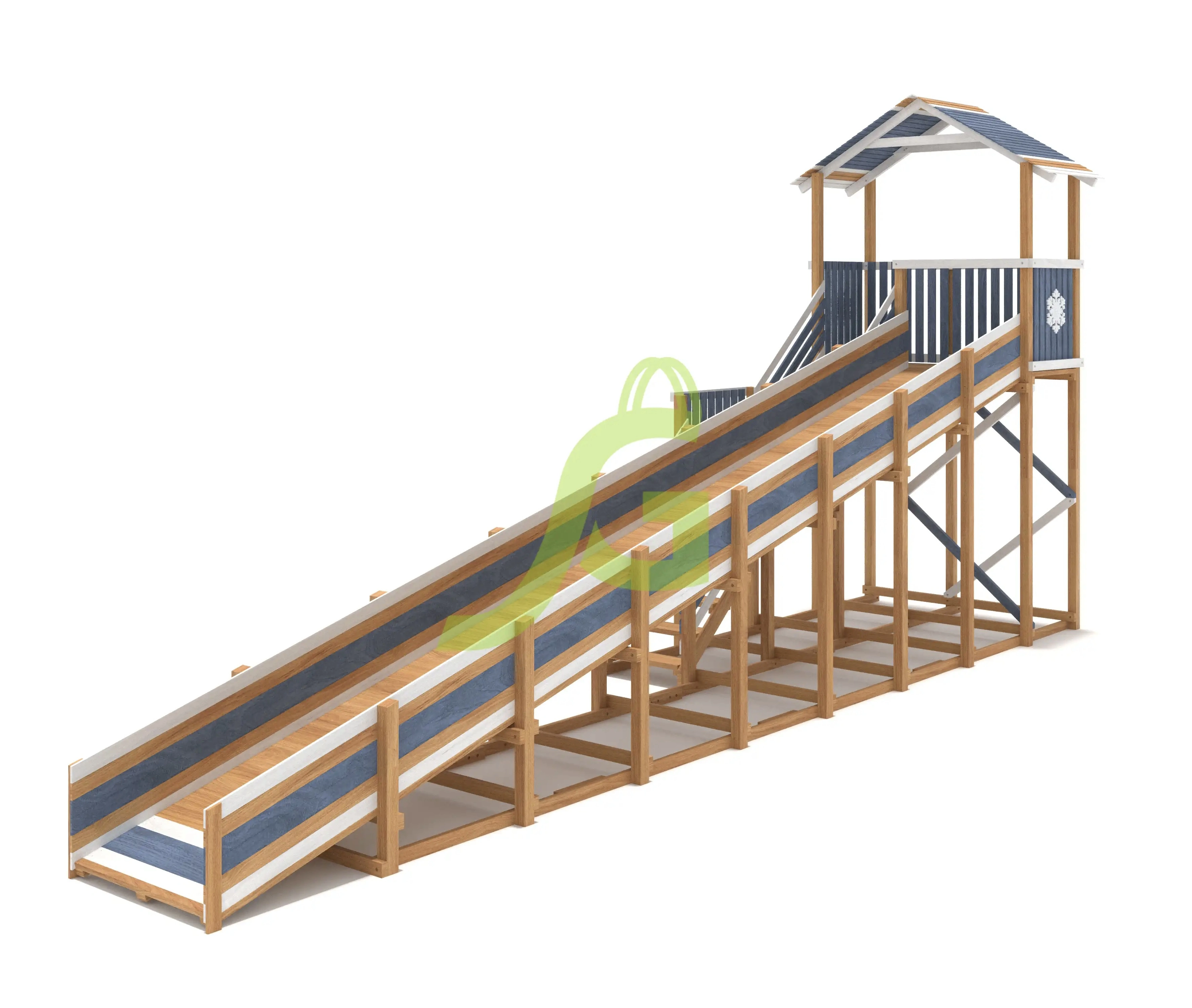 Зимняя горка "IgraGrad Snow Fox (Домик)", скат 10 м мод.2