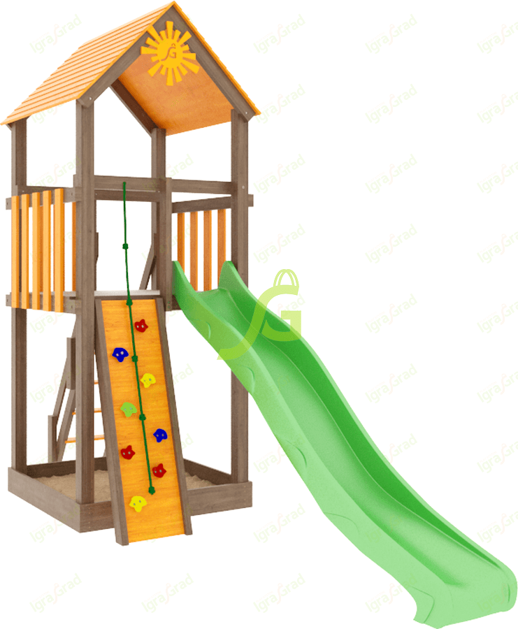 картинка Детская площадка IgraGrad Панда Фани Tower скалодром от магазина ИграГрад