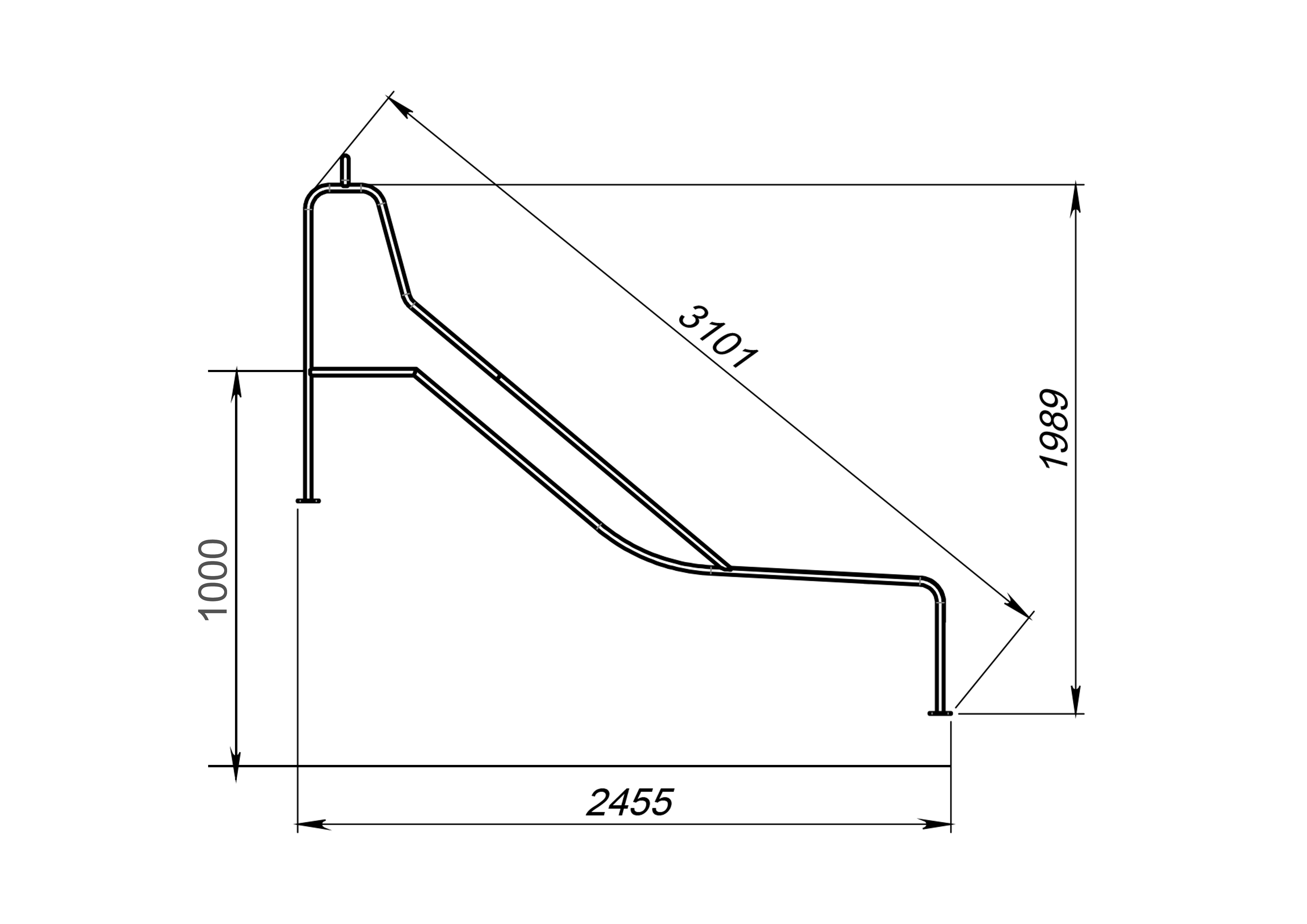 Горка отрытая 1000 х 1000, отдельностоящая