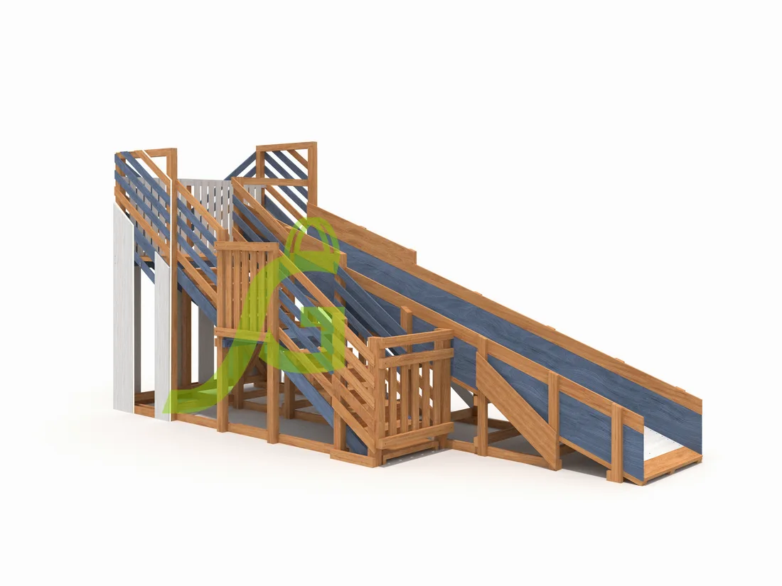 Детская деревянная зимняя горка "IgraGrad Snow Fox", скат 5,9 м мод.3