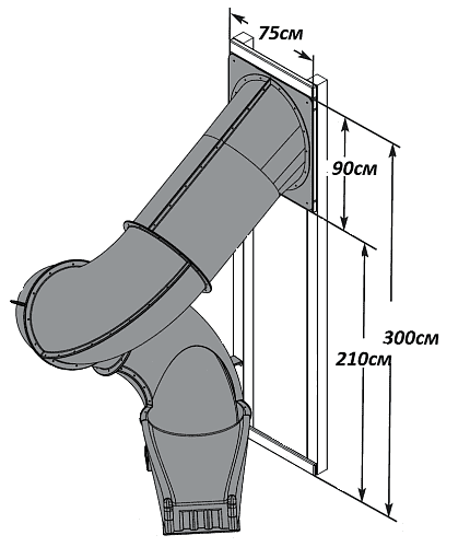 Горка "Труба винтовая", H 2.1, Зеленый