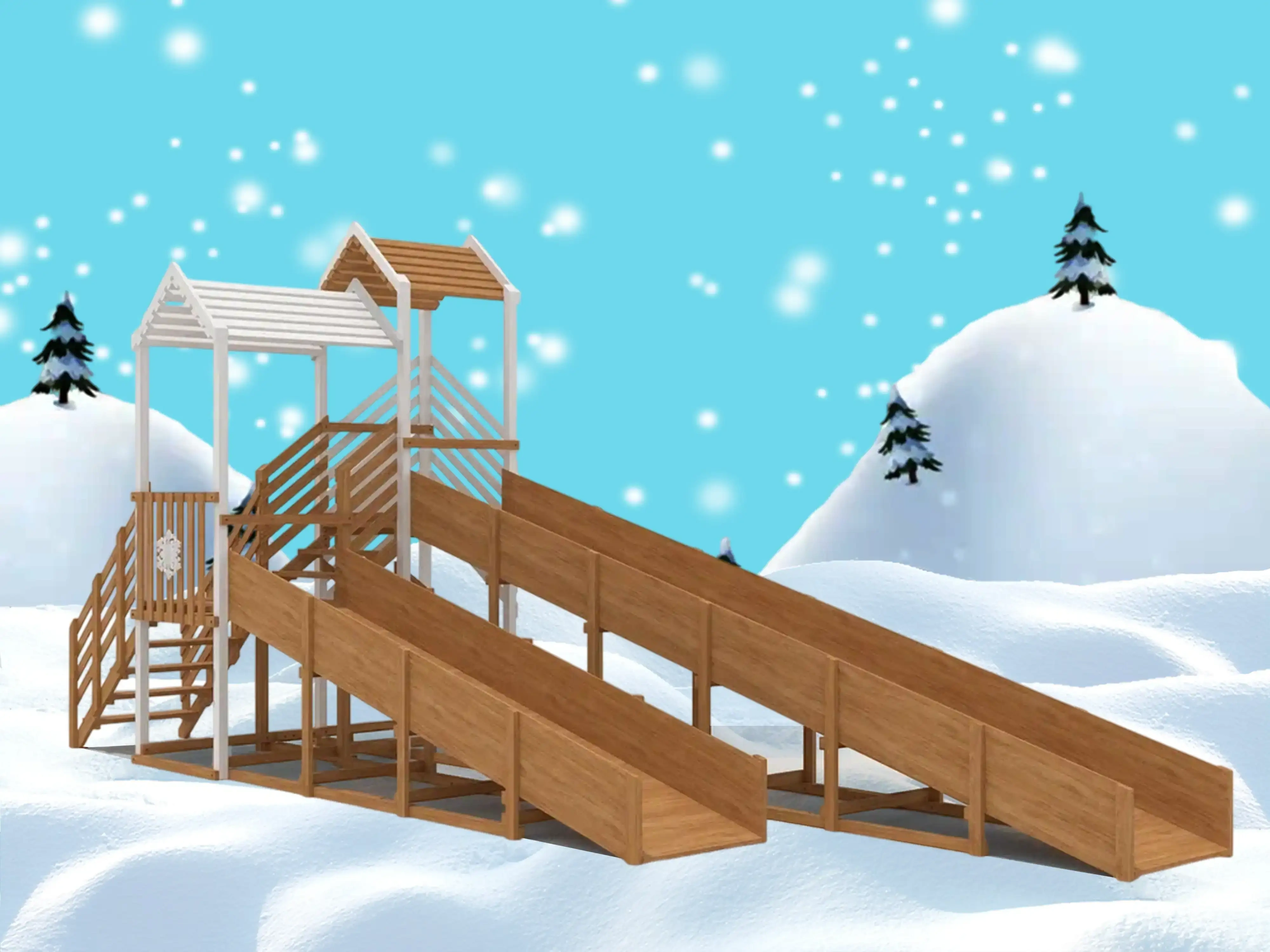 картинка Зимняя горка "IgraGrad Snow Fox", скат 8+5 м мод.1 от магазина ИграГрад