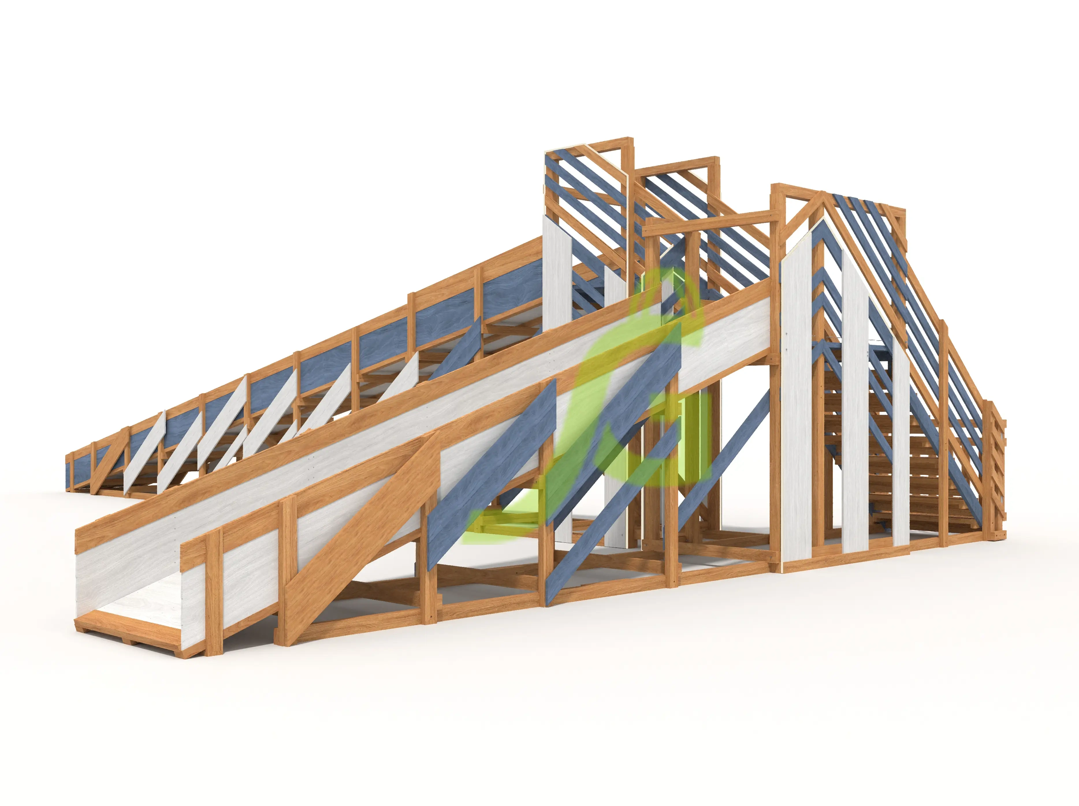 картинка Зимняя деревянная горка "IgraGrad Snow Fox 12 м" с двумя скатами мод.524 от магазина ИграГрад