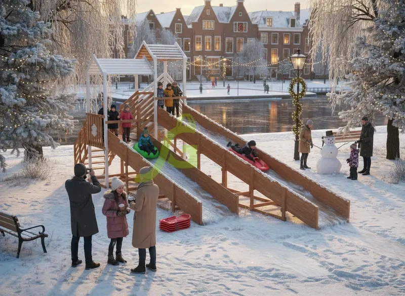 картинка Зимняя горка "IgraGrad Snow Fox", скат 8+5 м мод.1 от магазина ИграГрад