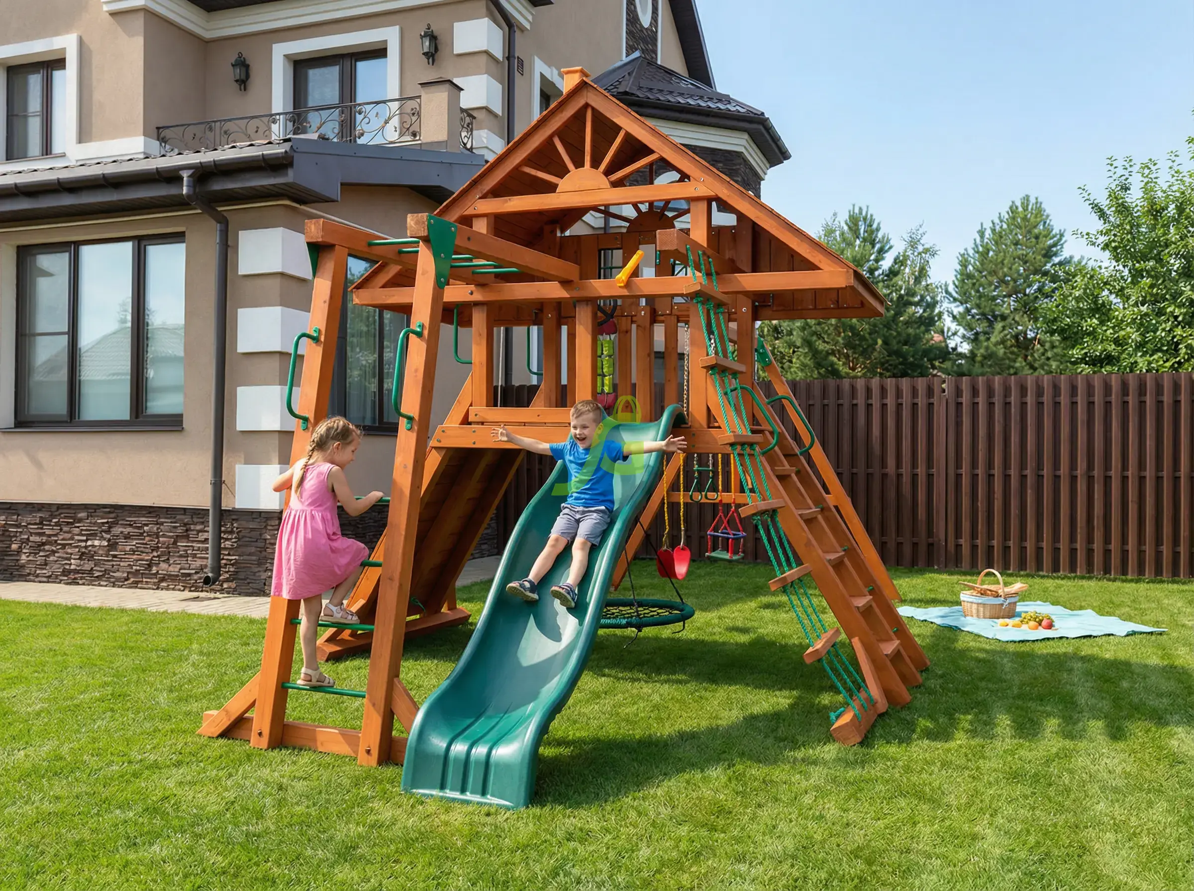 Детская площадка IgraGrad Крепость Фани с рукоходом (Домик)