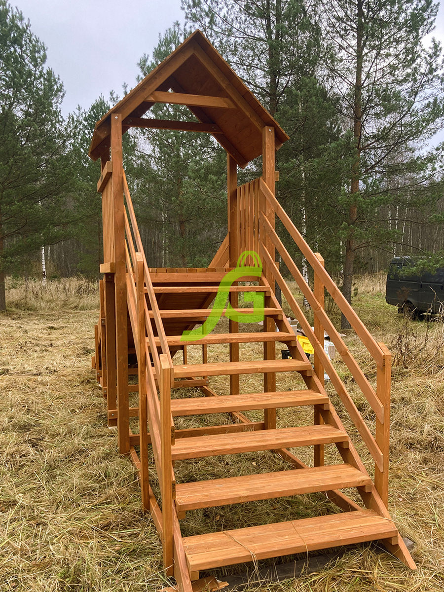 Заливная горка "IgraGrad Snow Fox Start с крышей", скат 4 м