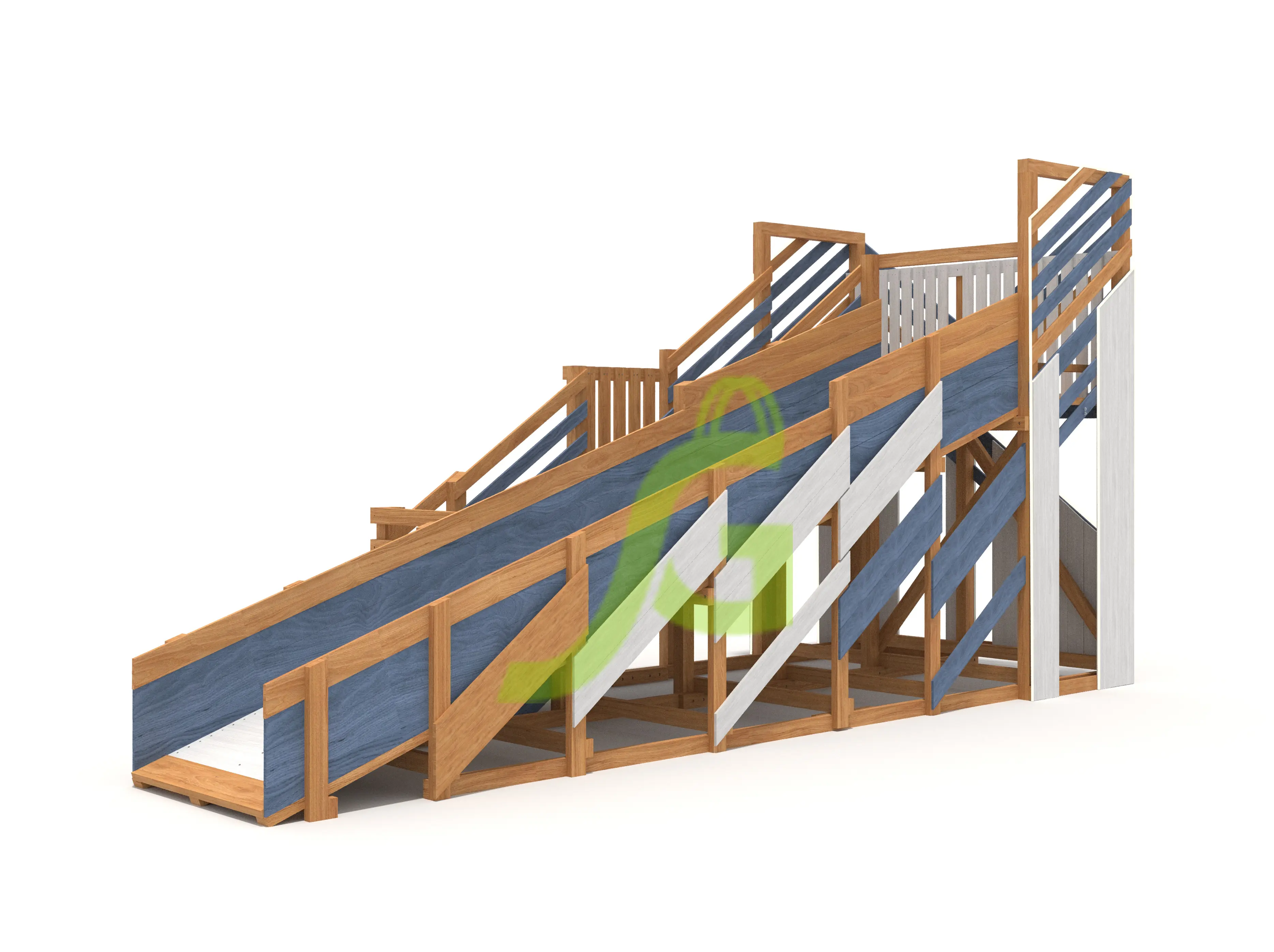 Детская деревянная зимняя горка "IgraGrad Snow Fox", скат 5,9 м мод.3