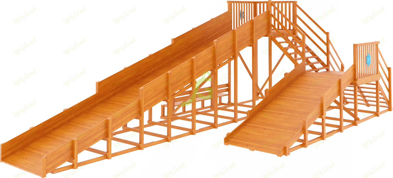 картинка Зимняя горка "IgraGrad Snow Fox", скат 10 м (мод. 3) от магазина ИграГрад