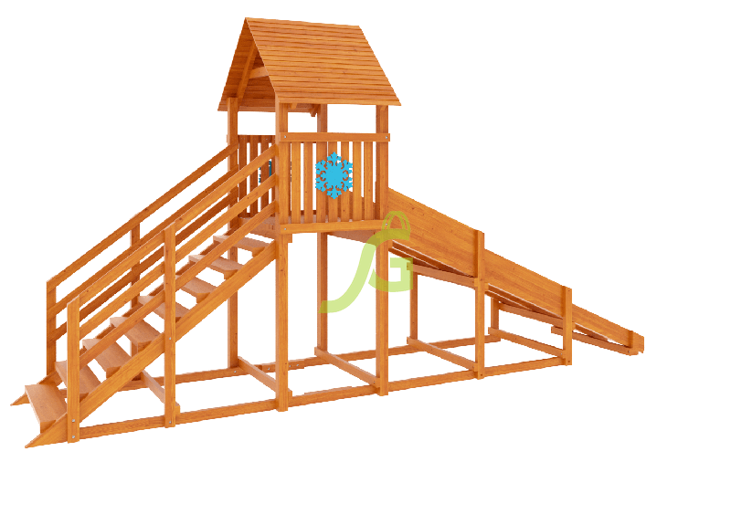 Заливная горка "IgraGrad Snow Fox Start с крышей", скат 4 м