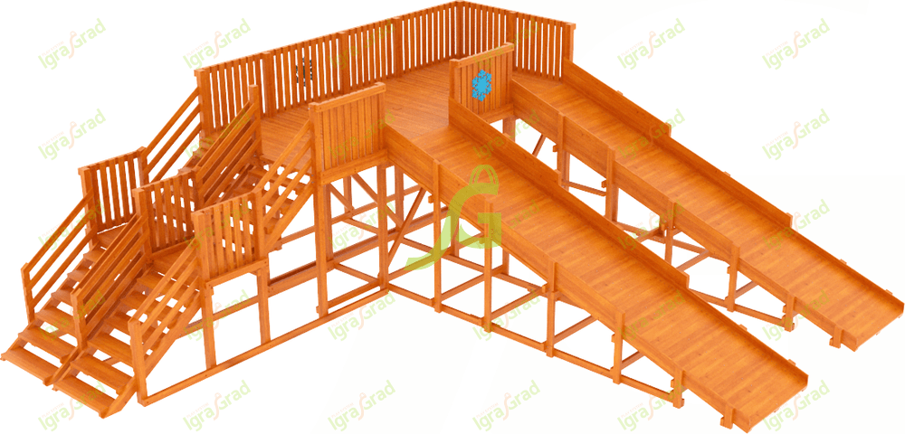 картинка Зимняя горка "IgraGrad Snow Fox", скат 5,9 м (мод.2) от магазина ИграГрад