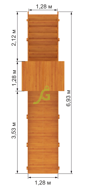Заливная горка "IgraGrad Snow Fox Start с крышей", скат 4 м