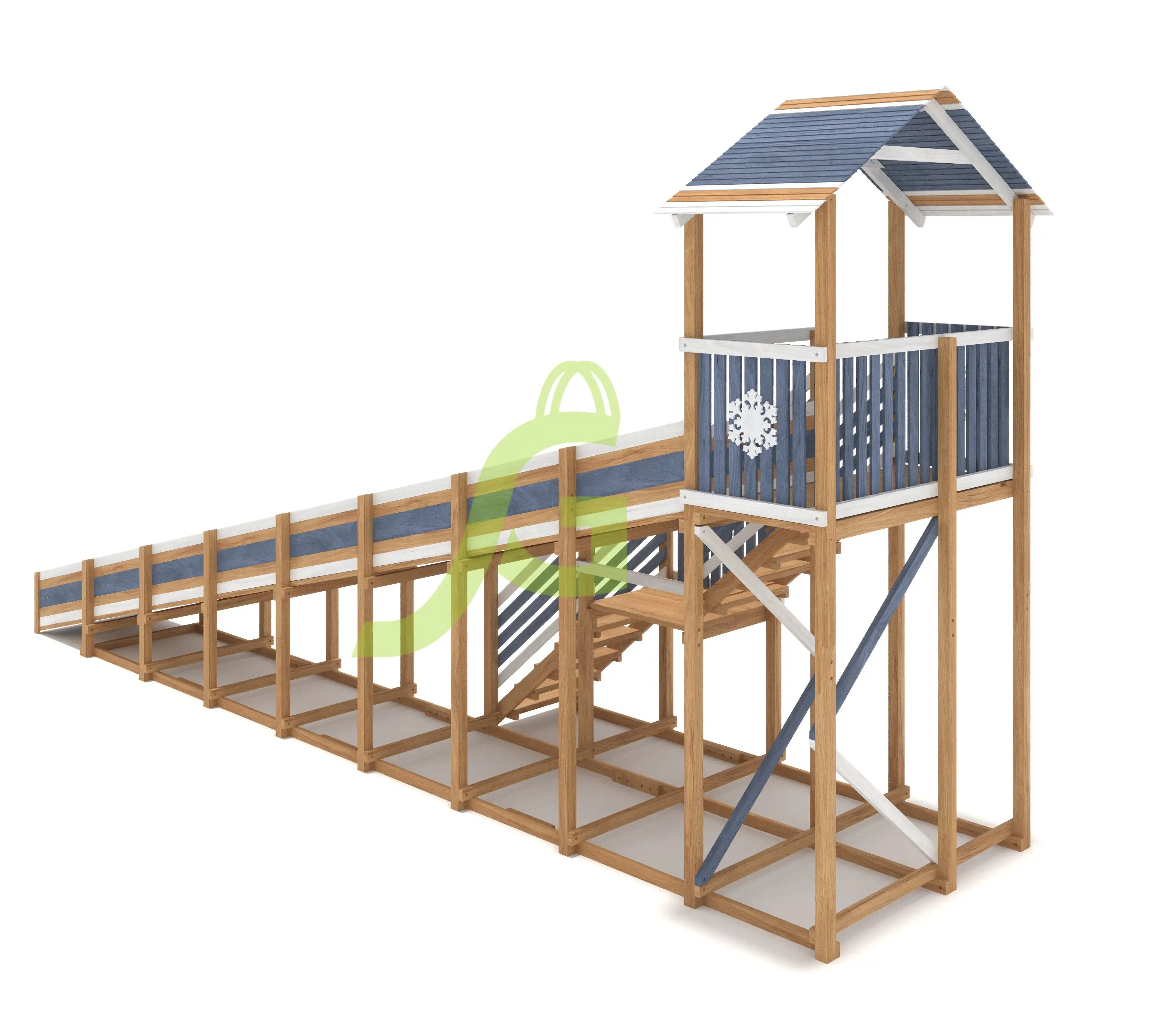 Зимняя горка "IgraGrad Snow Fox (Домик)", скат 10 м мод.2