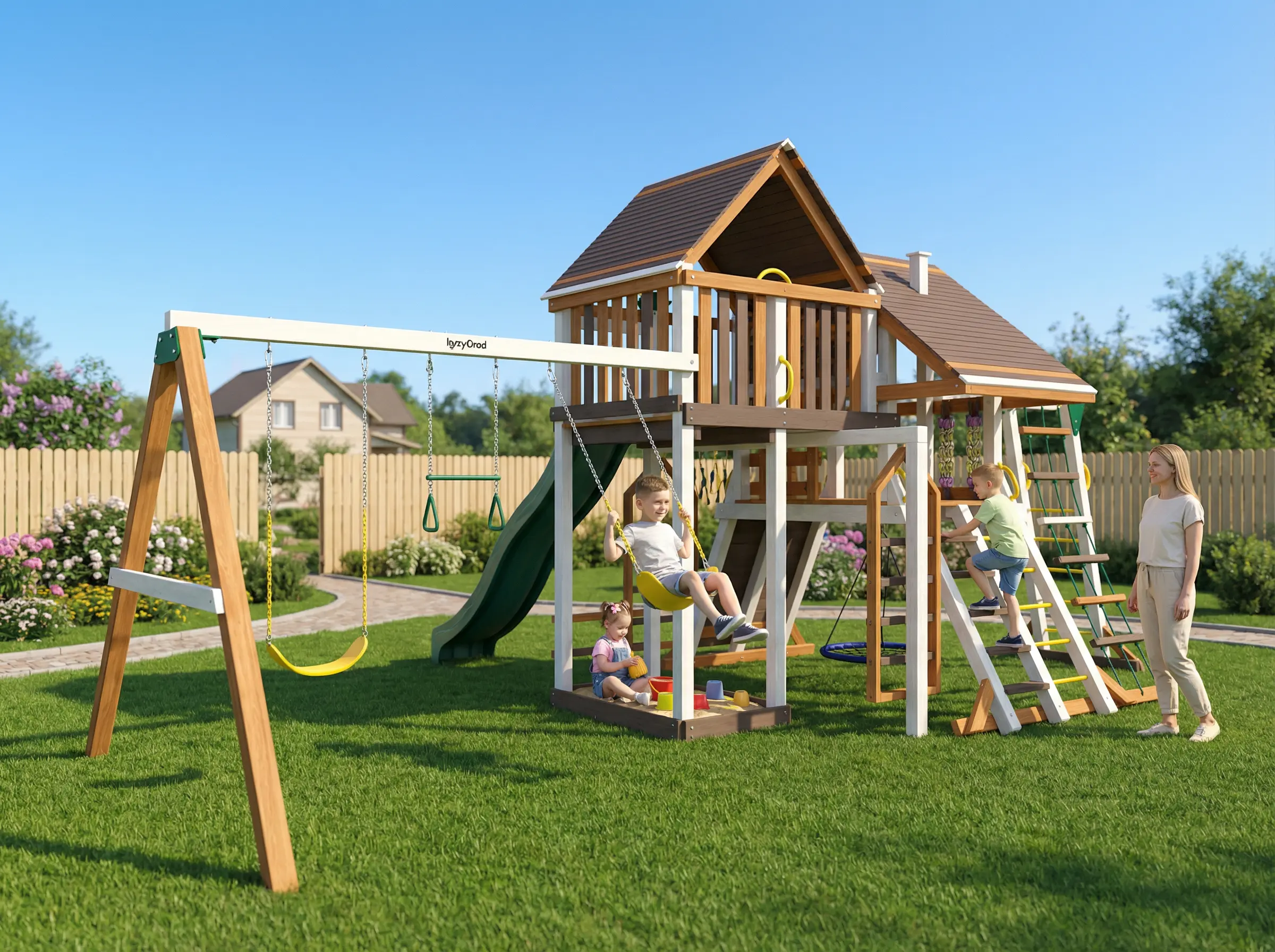 Детская площадка IgraGrad Крепость Фани Делюкс + мод.2