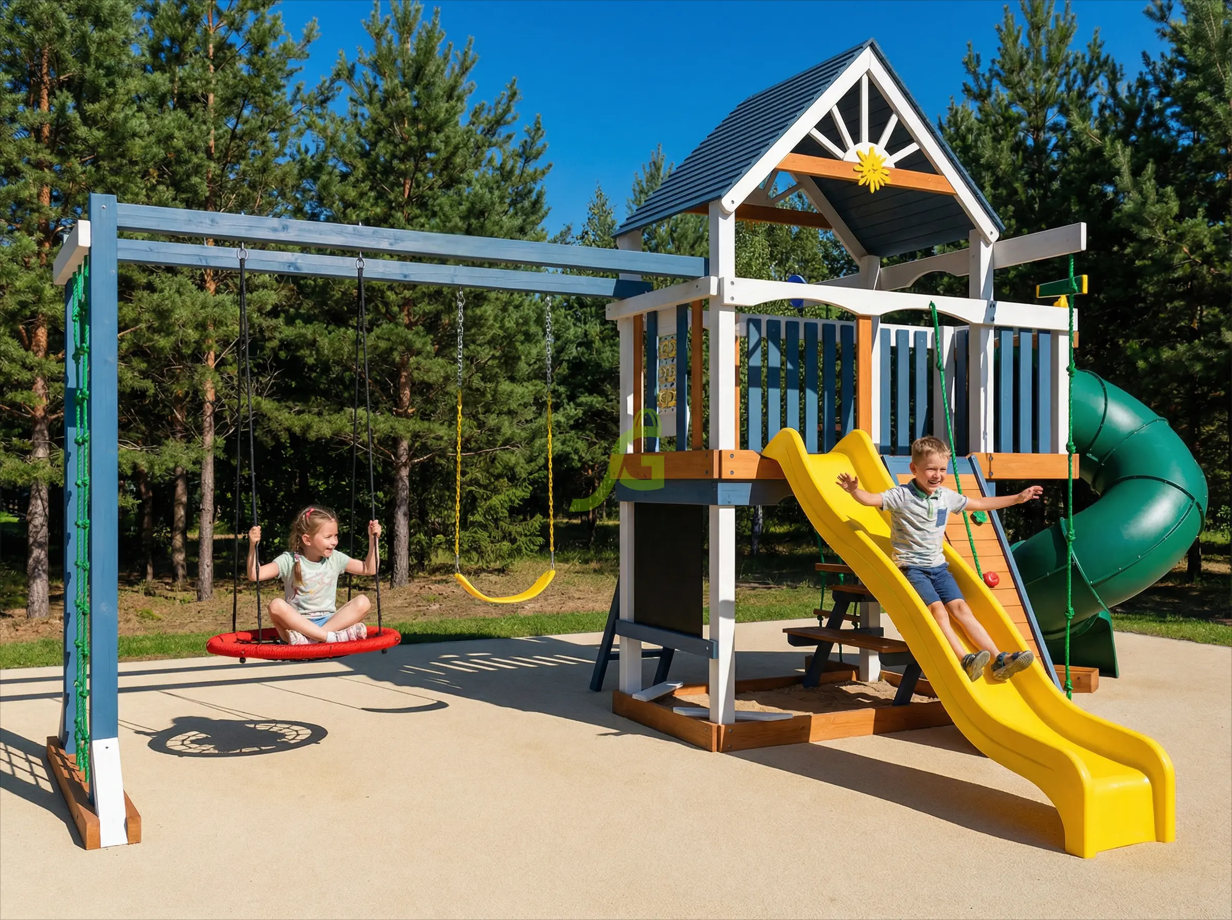 Детская площадка IgraGrad Шато с трубой (Дерево) мод.1