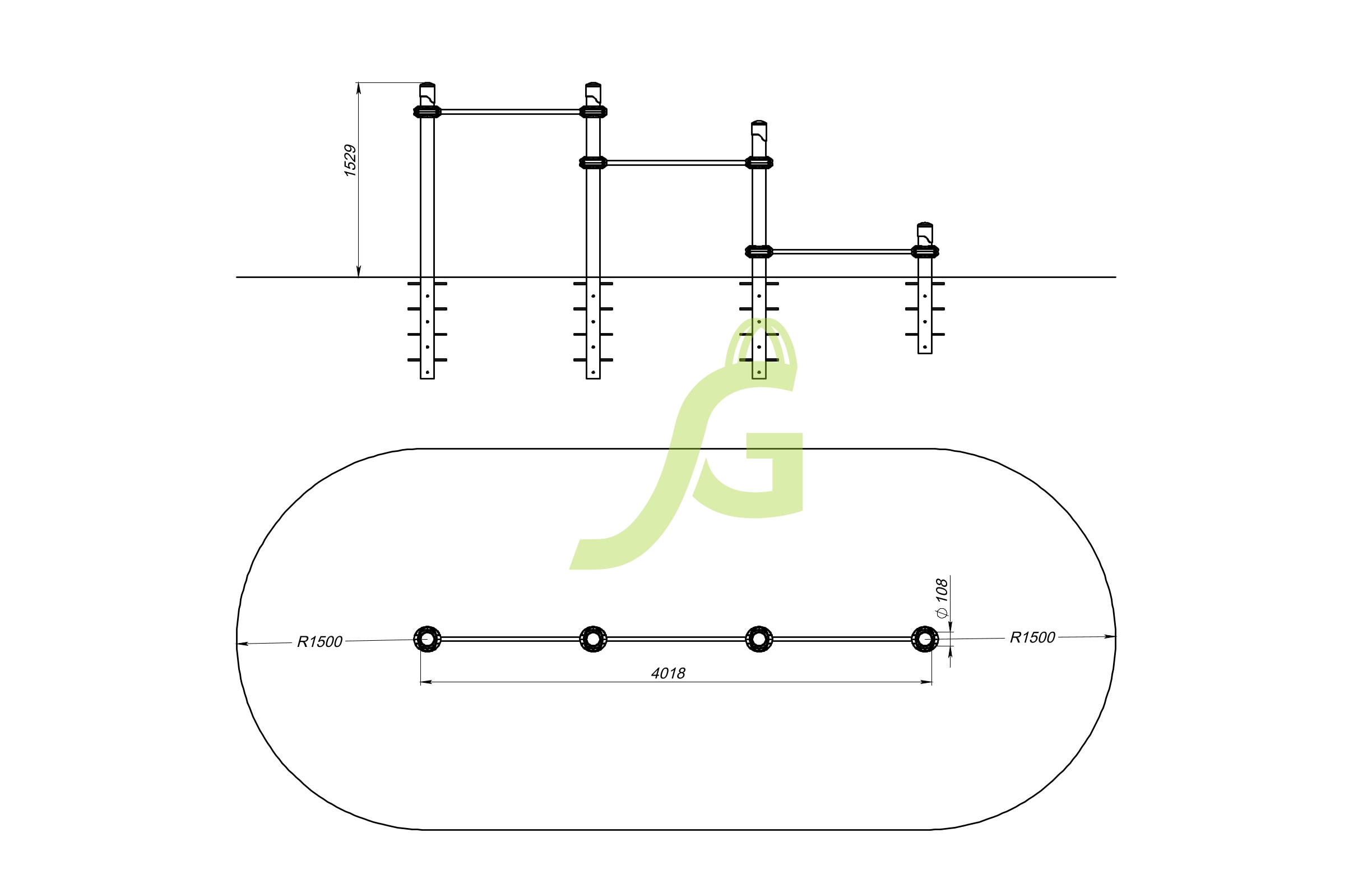 Тройной каскад турников Воркаут IgraGrad 28V