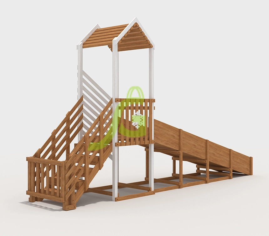 Зимняя горка "IgraGrad Snow Fox", скат 5 м с ограждением