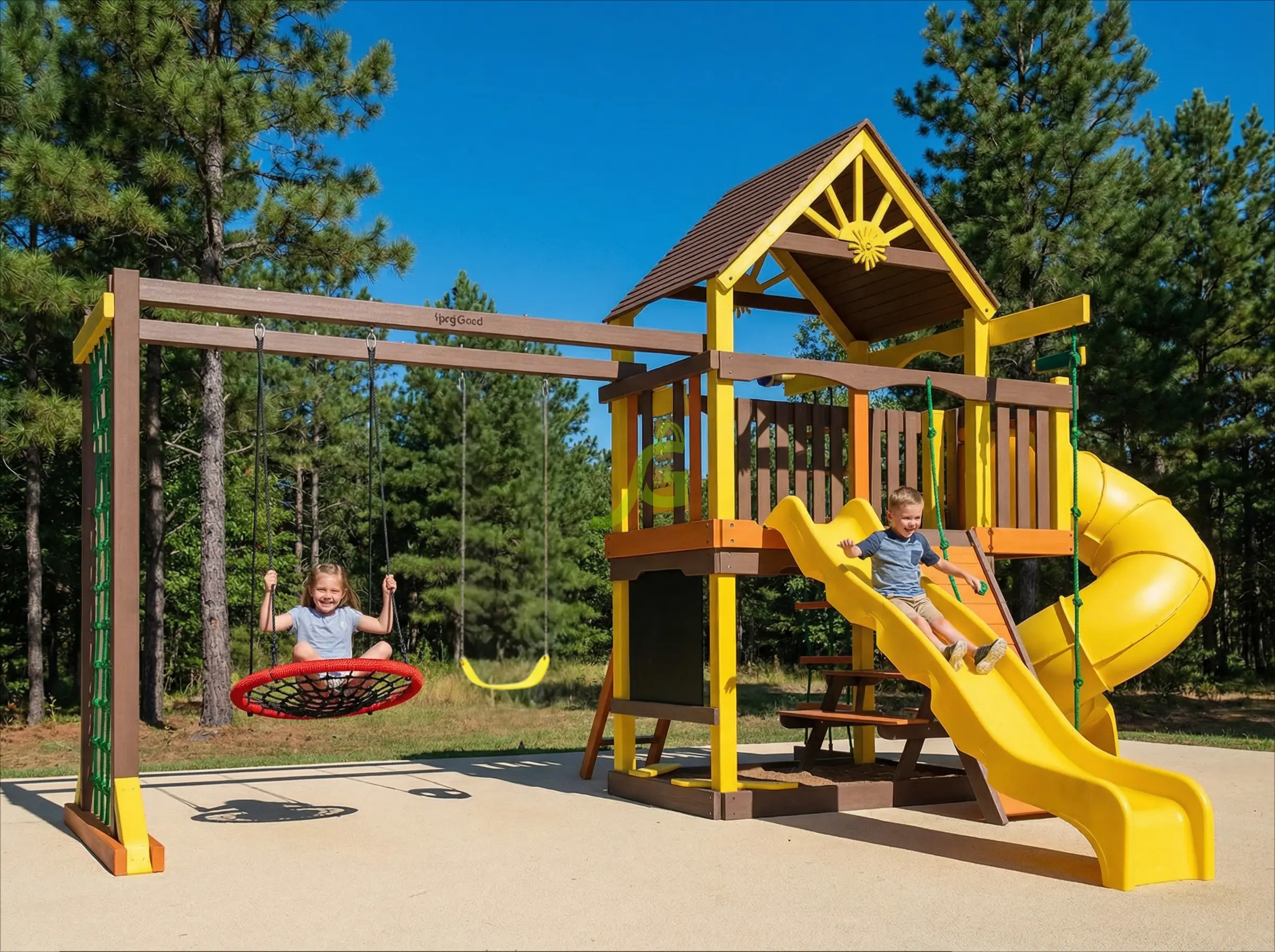 Детская площадка IgraGrad Шато с трубой (Дерево) мод.2