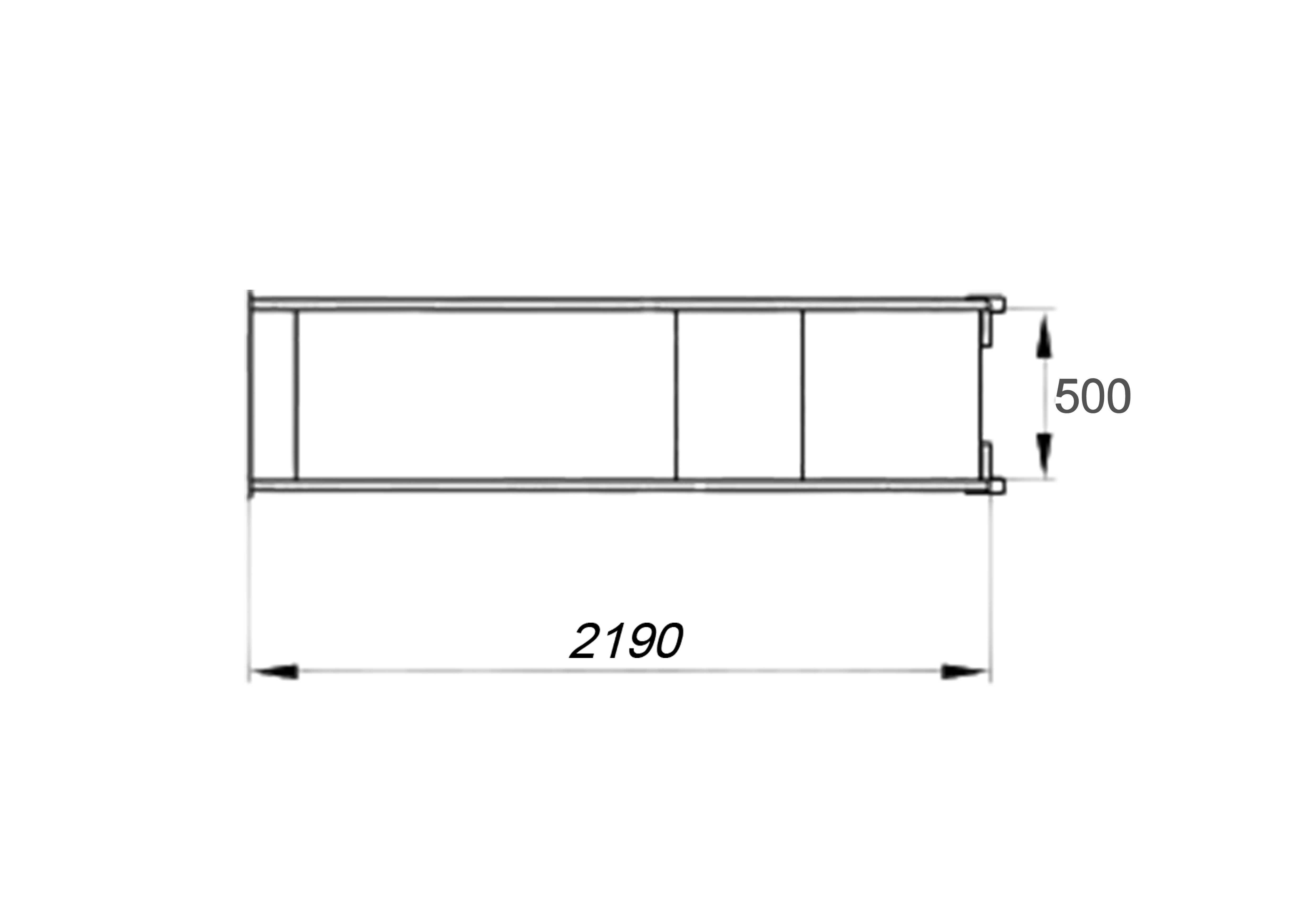 Горка отрытая 1250 х 500, встраиваемая