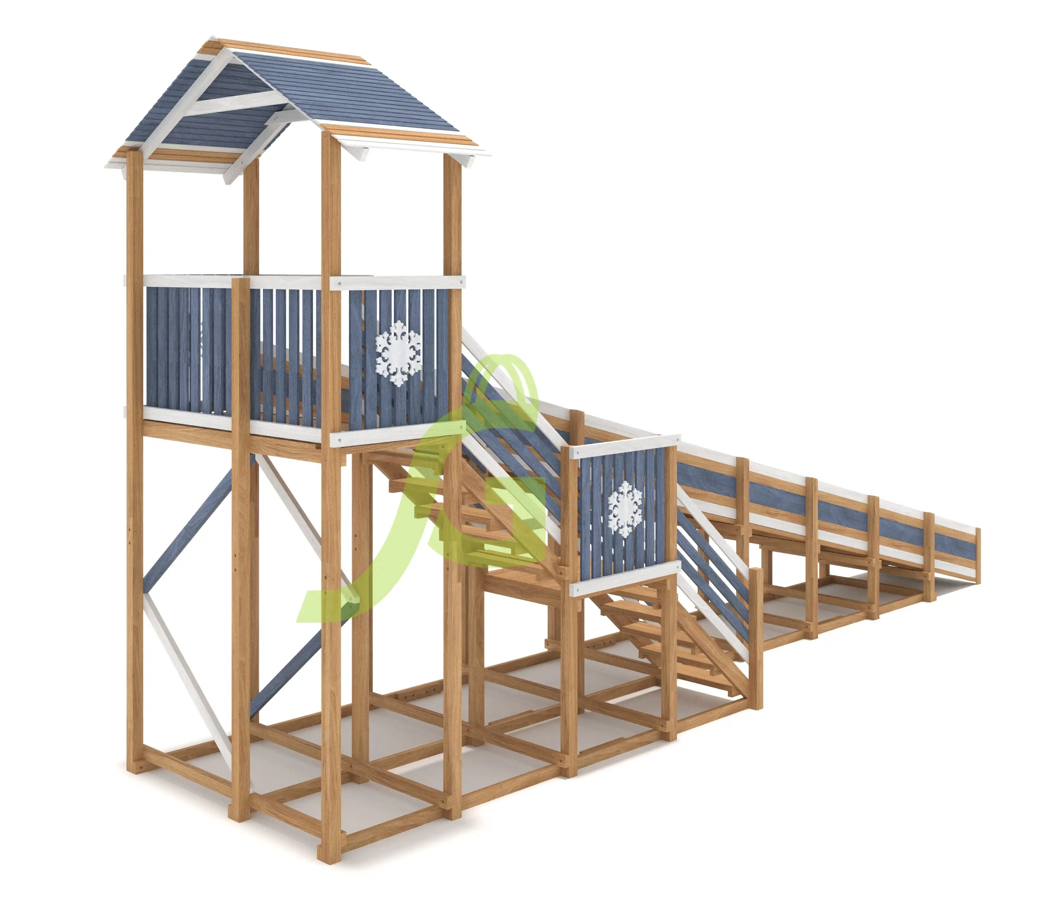 Зимняя горка "IgraGrad Snow Fox (Домик)", скат 10 м мод.2