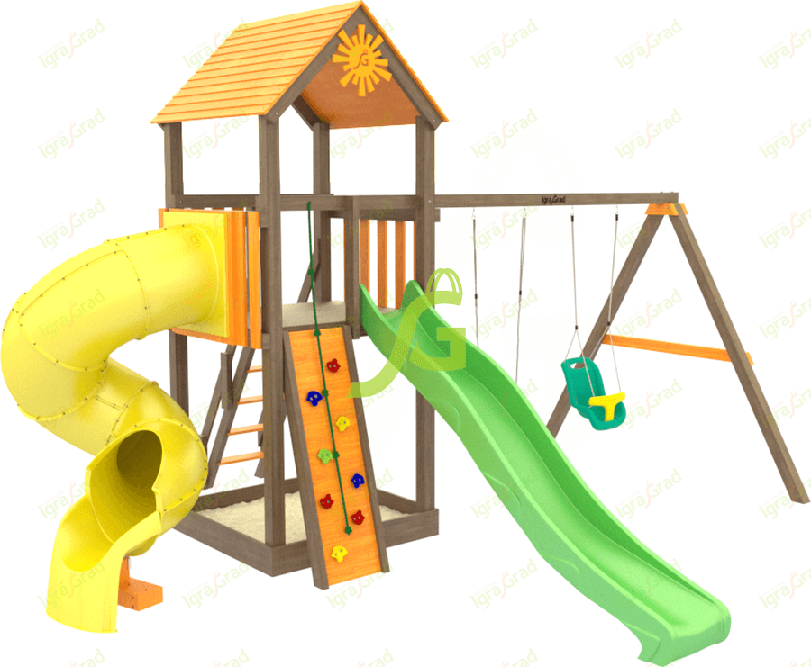 картинка Детская площадка IgraGrad Панда Фани с винтовой трубой от магазина ИграГрад