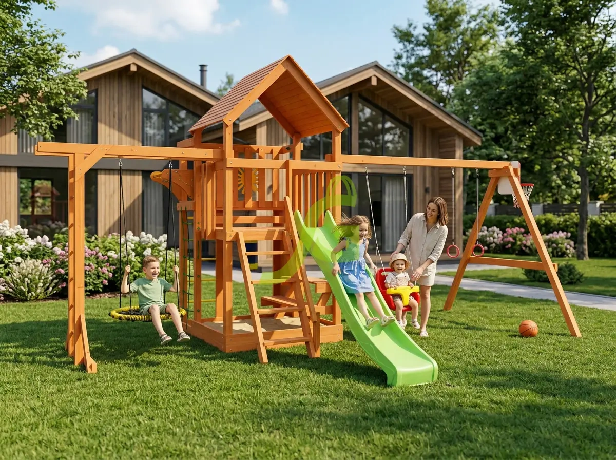 картинка Детская площадка IgraGrad Крафт Про 4 (скат 2,2) от магазина ИграГрад