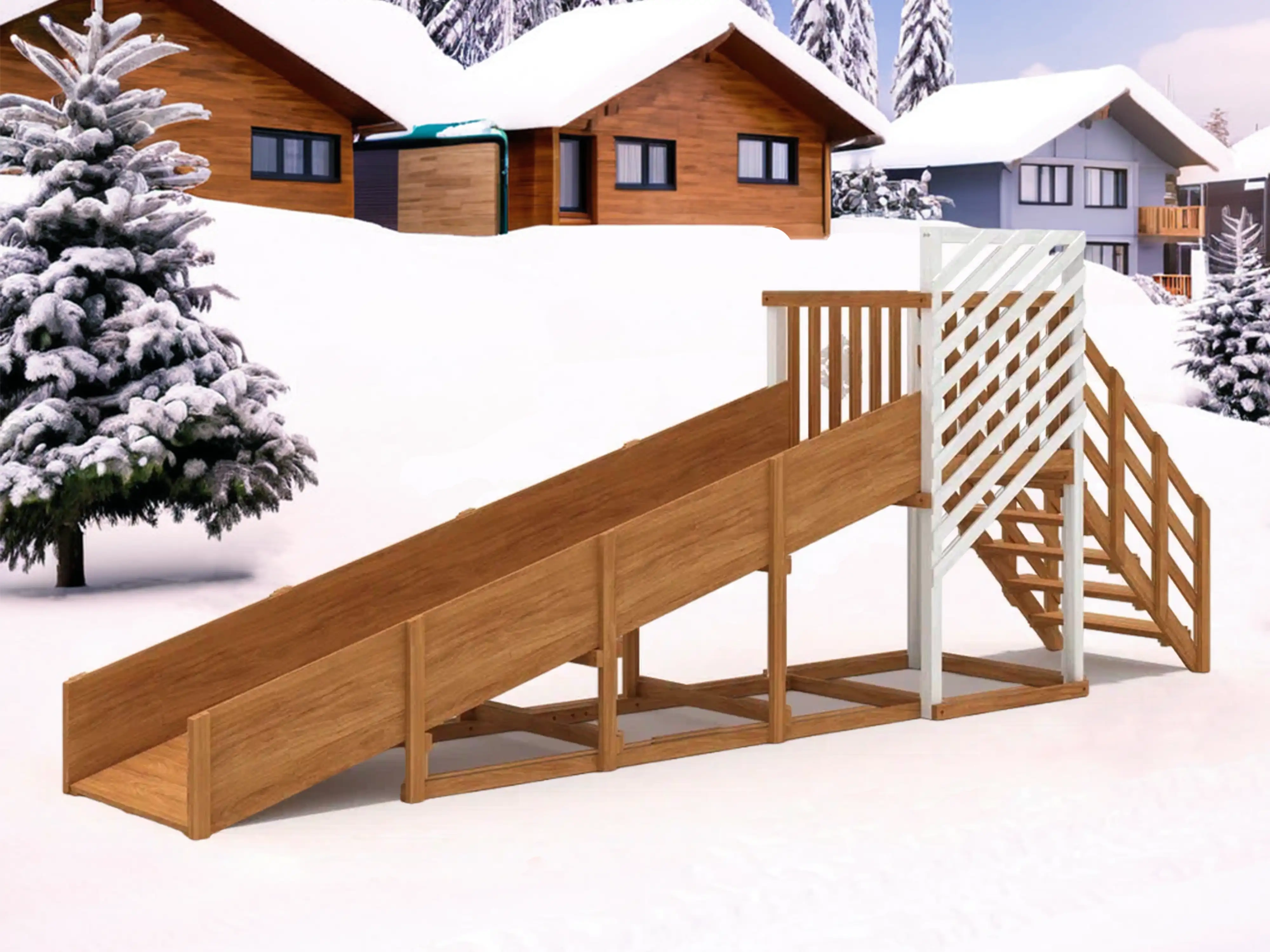 картинка Зимняя горка "IgraGrad Snow Fox", скат 5 м мод.2 от магазина ИграГрад