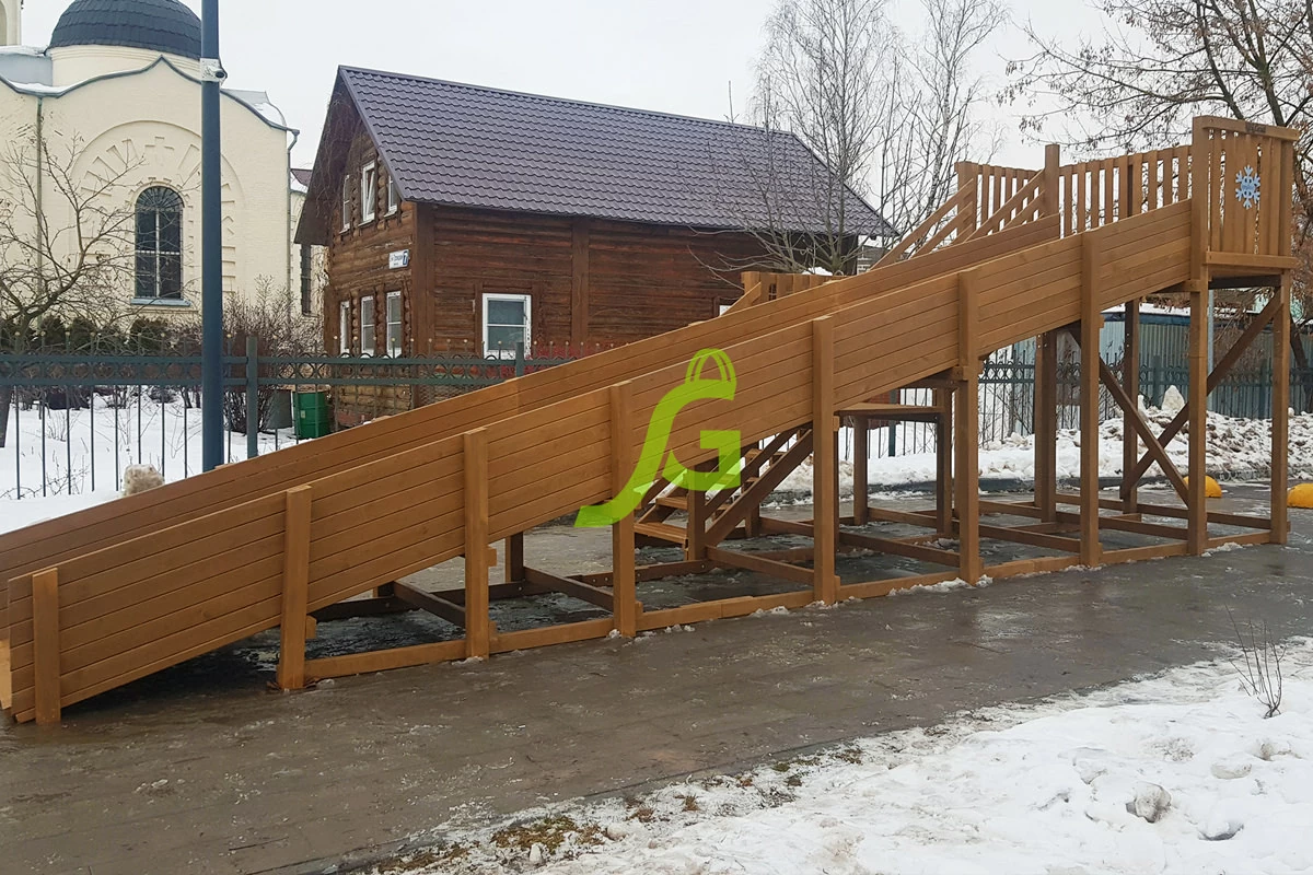 Зимняя горка "IgraGrad Snow Fox", скат 8 м Зимняя горка "IgraGrad Snow Fox", скат 8 м