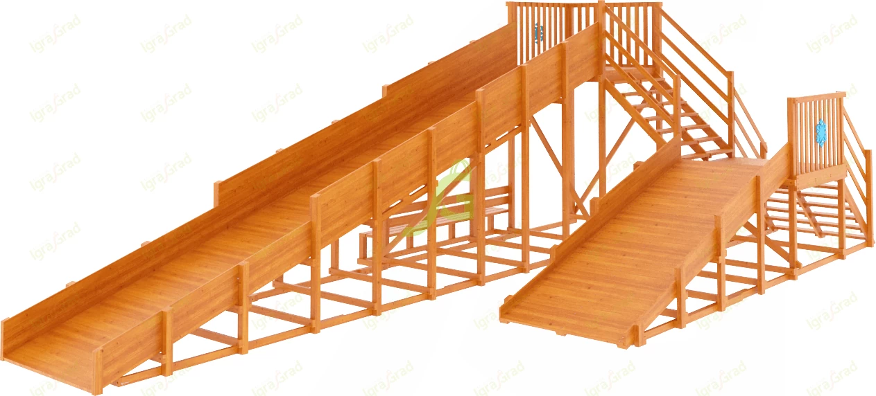 картинка Зимняя горка "IgraGrad Snow Fox", скат 10 м (мод. 3) от магазина ИграГрад