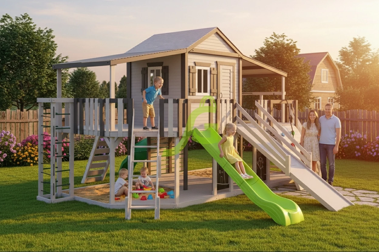 картинка Детская площадка IgraGrad Домик D1 мод.1 от магазина ИграГрад