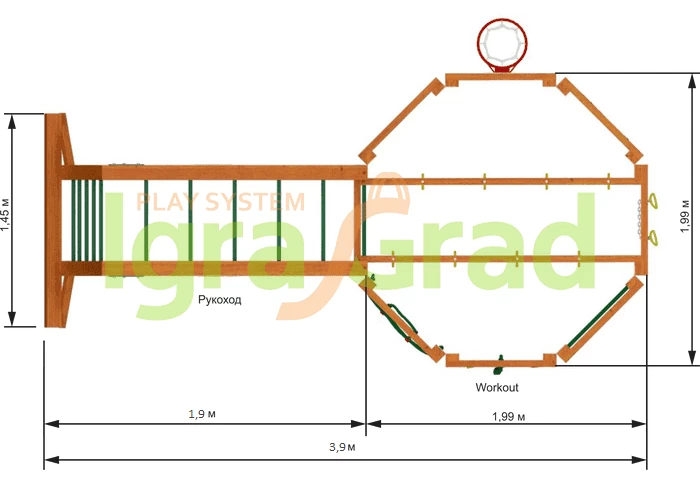 Спортивный комплекс IgraGrad "WorkOut с рукоходом" Спортивный комплекс IgraGrad "WorkOut с рукоходом"